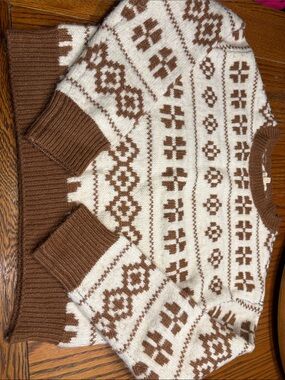 Copper Key Cream & Brown Fair Isle Kids Sweater